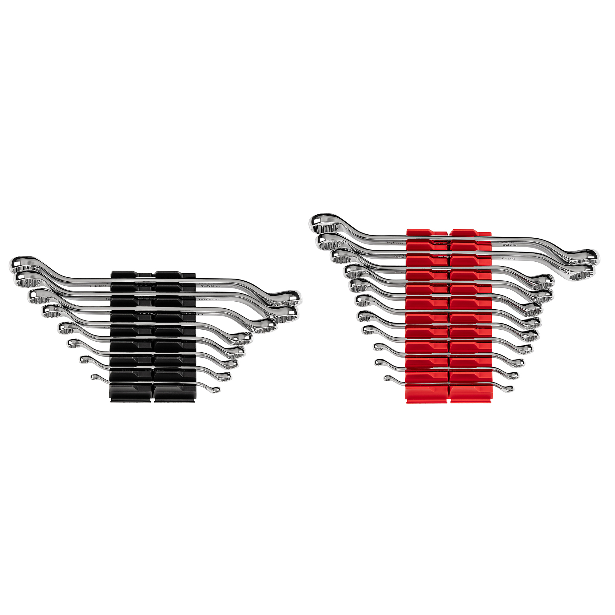 TEKTON 45-Degree Offset Box End Wrench Set with Modular Organizers, 19-Piece (1/4 - 1-1/4 in., 6-32 mm) | WBE95302